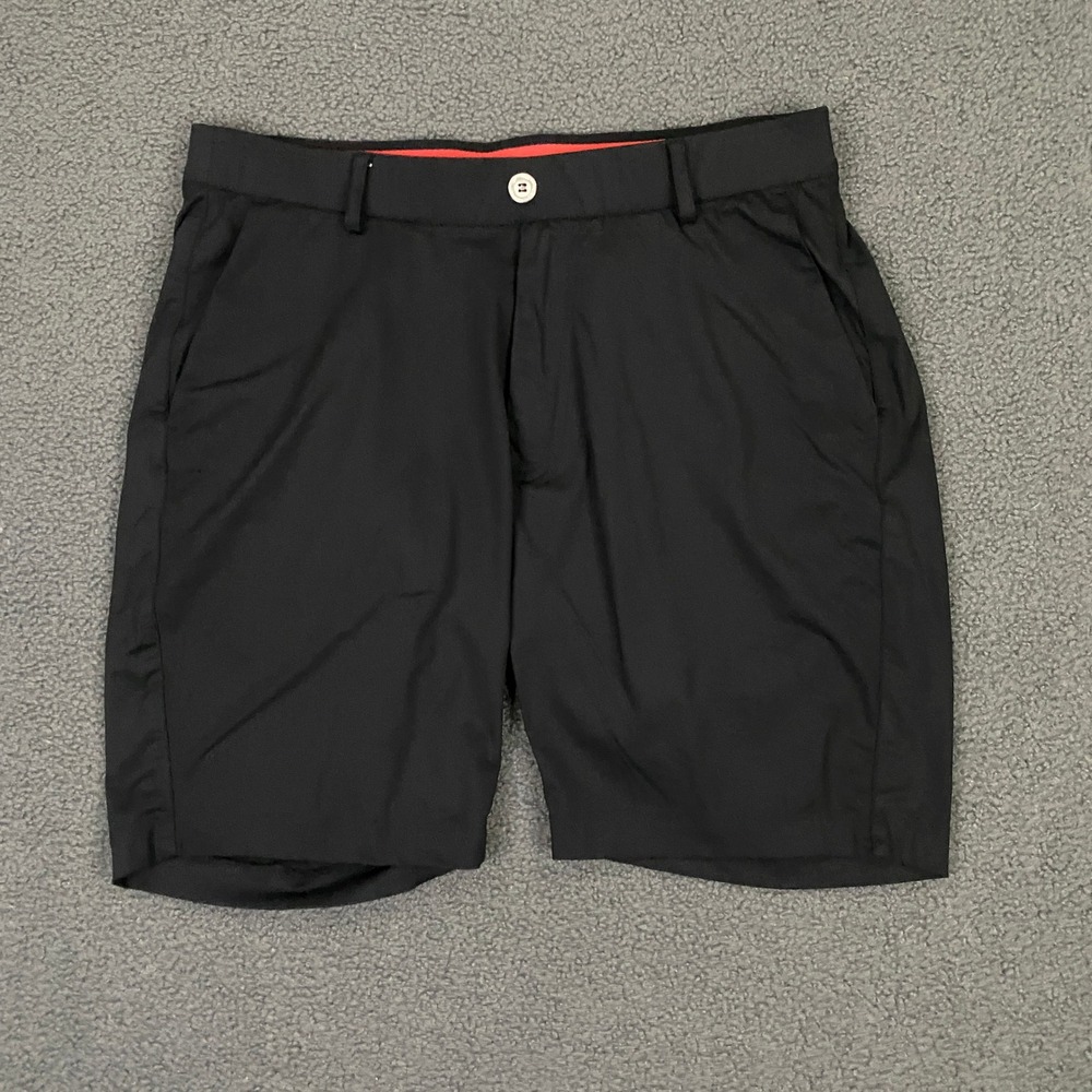 Redvanly Hanover Pull-On Shorts Men Small Black Chino Stretch Performance Golf